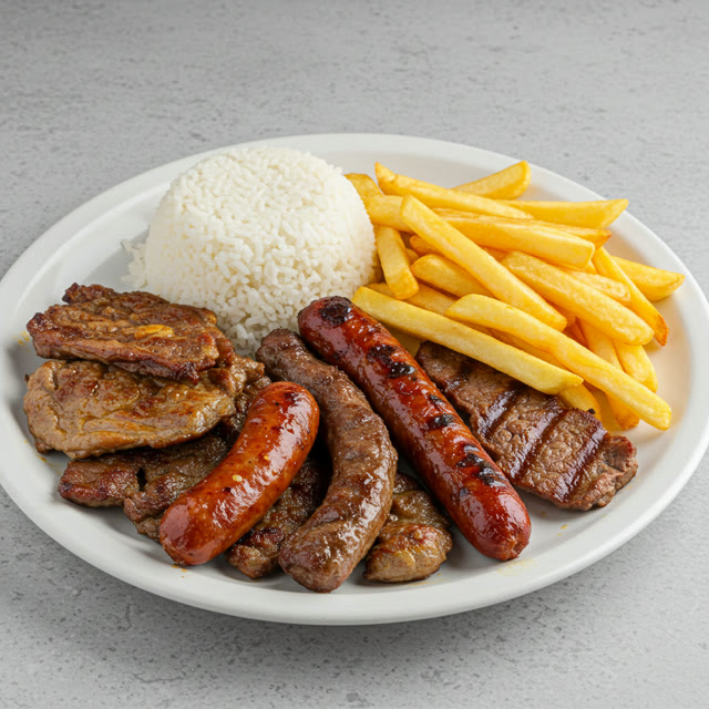 Parrillada mixta y papas